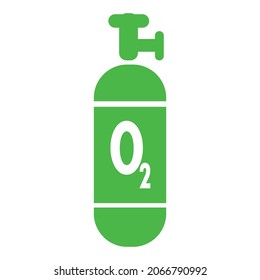 Vector illustration of flat design template green oxygen icon with a simple design. 