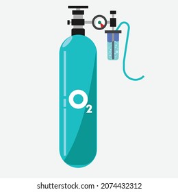 Vector illustration of flat design template green oxygen icon with a fairly detailed design. 4000 x 4000 pixels perfect.