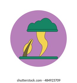 Vector illustration in flat design of Tornado