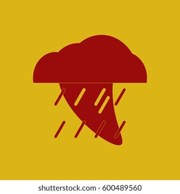 Vector illustration in flat design of Tornado and rain
