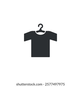 vector illustration of a flat design for a t-shirt on a hanger.