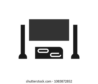 Vector illustration of flat design TV and color with interior.