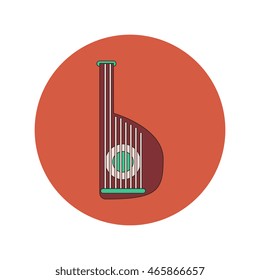 Vector illustration in flat design of Ukrainian bandura music instrument