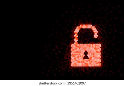 Vector illustration of flat design unlocked lock icon. Red color