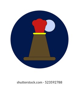 Vector illustration in flat design of volcano explosion