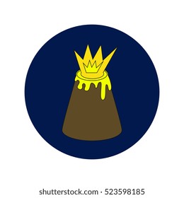Vector illustration in flat design of volcano explosion