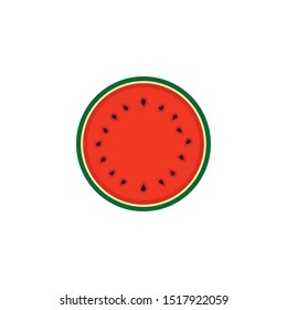 Vector illustration flat design of watermelon icon, healthy fruit sign and symbol. Editable stroke.