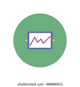 Vector illustration in flat design of whiteboard with progress statistics
