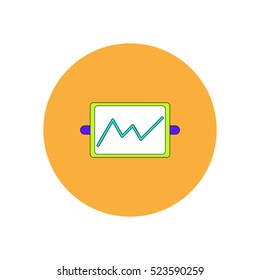 Vector illustration in flat design of whiteboard with progress statistics