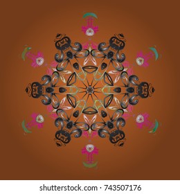 Vector illustration. Flat design. Vector winter snowflakes on colorful background. Snowflake icon, isolated. Vector snowflake icon.