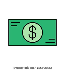 ilustración vectorial diseño de dinero plano en dólares