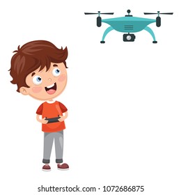 Vector Illustration Of Flat Drone