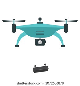 Vector Illustration Of Flat Drone