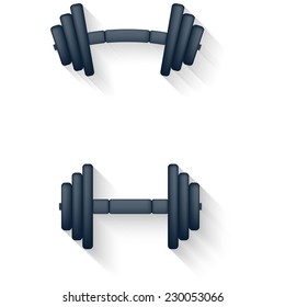vector illustration of flat dumbbell on white