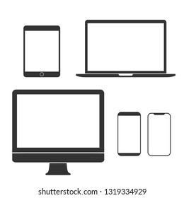 Vector illustration, flat Electronic devices icon set