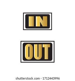 Vector illustration of a flat entrance and exit sign