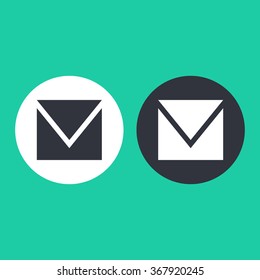 Vector illustration flat envelope icon. Could be used as menu button, user interface element template, badge, sign, symbol, company logo