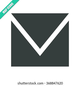 Vector illustration flat envelope icon. Could be used as menu button, user interface element template, badge, sign, symbol, company logo