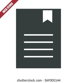 Vector illustration of flat file with bookmark icon . Can be used as company logo, badge, web interface and mobile application button, pictogram