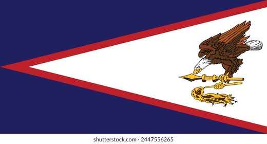 Vector illustration of the flat flag of American Samoa 