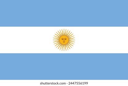 Vector illustration of the flat flag of Argentina