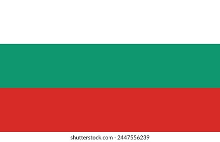 Vector illustration of the flat flag of Bulgaria 