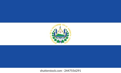 Vector illustration of the flat flag of El Salvador  