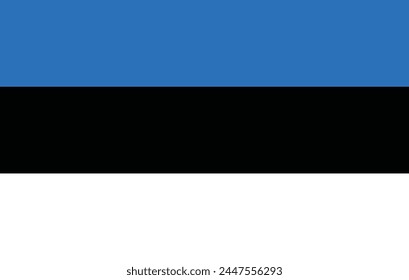 Vector illustration of the flat flag of Estonia 