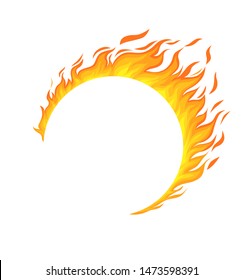 Vector  Illustration of  flat vector  of flame in a circle