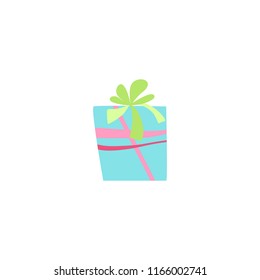 Vector illustration flat gift box. Can be used for greeting cards, stickers, promotion, banners, stickers.