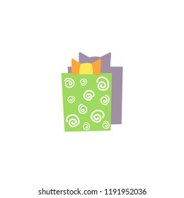 Vector illustration flat gift box. Can be used for greeting cards, stickers, promotion, banners, stickers.