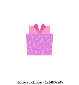 Vector illustration flat gift box. Can be used for greeting cards, stickers, promotion, banners, stickers.