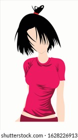 Vector illustration of a flat girl with a cool and modern style