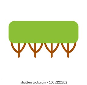 Vector illustration, flat green tree. Isolated on white background, can be used as icon for nature designs, maps, landscapes, etc.