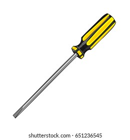 How to Draw a Screwdriver Step by Step - EasyLineDrawing