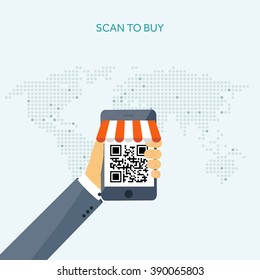 Vector illustration. Flat header. Internet shopping. Web store. Global communication,trading.E- business. E-commerce,money making.  EPS10 format.