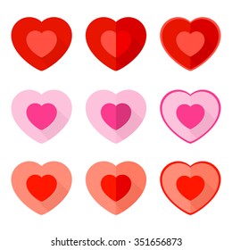 Vector illustration of flat heart icon for Valentines Day