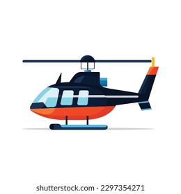 Vector illustration of flat helicopter