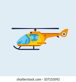 Векторная иллюстрация плоского вертолета