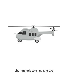 Vector illustration of flat helicopter