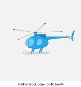 Vector illustration of flat helicopter