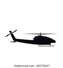 Vector illustration of flat helicopter
