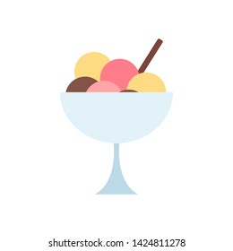 Vector illustration of flat ice cream cup.