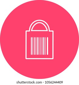 Vector illustration. A flat icon. Barcode on the bag.