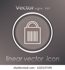 Vector illustration. A flat icon. Barcode on the bag.