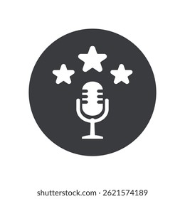 Icono plano de Ilustración vectorial del mejor sonido de calificación de podcast.