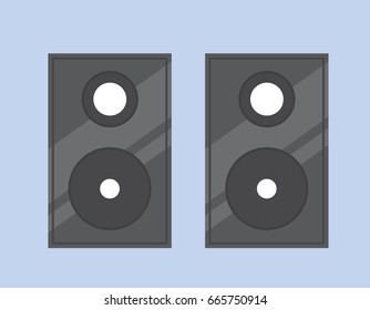 Vector illustration. Flat icon of black speaker.