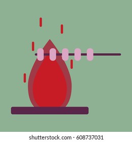 Vector illustration of flat icon Bonfire marshmallows