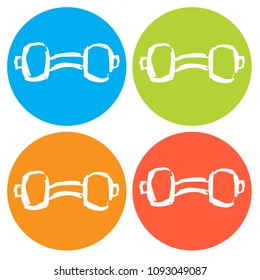 Vector Illustration of Flat Icon Circle of Fitness Weights Dumbbell Sport Gym. Outline, Silhouette, Sign, Logo, Symbol, Object, Graphic Design, Background, Element, Illustration for Print.