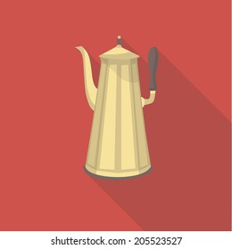 vector illustration flat icon of coffee pot